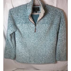True Grit Women’s Sherpa Fleece Quarter Zip Pullover Blue Size M Cozy